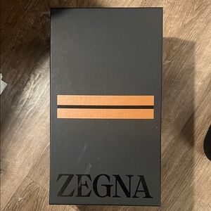 Zegna Men's Black and Orange Shoe Box